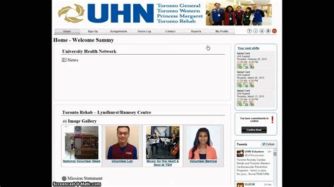 my volunteer page home page.